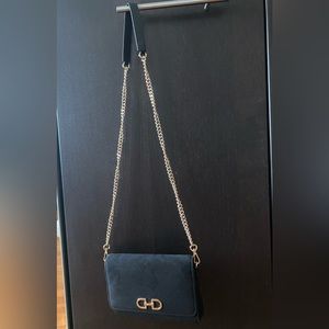 H&M Gold Chain Suede Purse